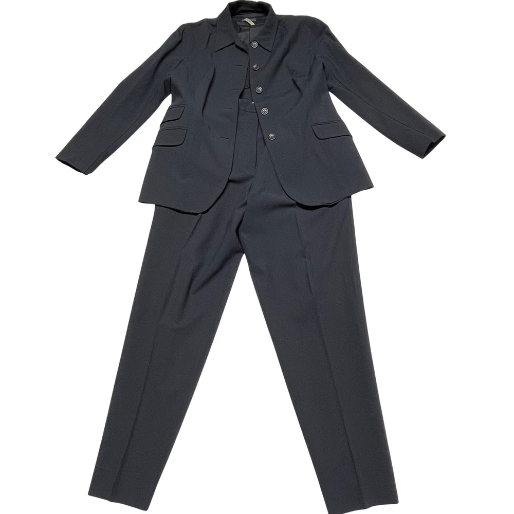 Dean Hutchinson Womens Pant Suit 10 Black Cotton Blend Stretch Professional‎
